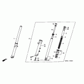 Схема вузла: Вилка передньої осі для Honda VF750 Magna