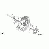 Схема вузла: Переднє колесо для Honda NX500 Dominator