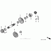 Схема узла: Привод кикстартера для Honda CR250