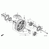 Схема вузла: Заднє колесо для Honda NC700