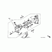 Схема вузла: Передній гальмівний супорт для Honda VT1100 Shadow Spirit