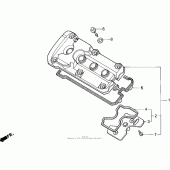 Схема вузла: Клапанна кришка для Honda CBR600 CBR600F Smokin Joe s Edition