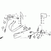 Схема узла: Vt1100c switches + cables + mirrors 95-96 для Honda VT1100 Shadow