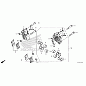 Схема вузла: Передній гальмівний супорт (1) для Honda CBR1000 CBR1000RR Fireblade
