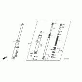 Схема узла: Вилка передней оси для Honda XL125 Varadero