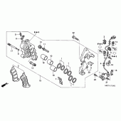 Схема вузла: Передній гальмівний супорт (CBF500A) для Honda CBF500