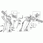 Схема узла: A handle + switch + cables для Honda GL1500 Gold Wing Aspencade