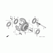 Схема вузла: Переднє колесо для Honda GL1500 Gold Wing Special Edition