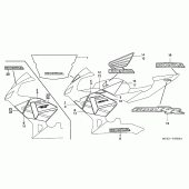 Схема вузла: Наклейки (1) для Honda CBR600 CBR600RR