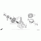 Схема вузла: Колінчастий вал & Поршень для Honda CB300F