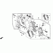 Схема вузла: Передній гальмівний супорт (1) для Honda CBR1000 CBR1000F