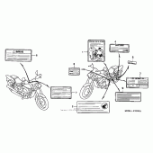 Схема узла: Информационные наклейки для Honda VT750 Shadow Spirit
