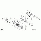 Схема узла: Копирный вал и Вилки и Вал переключения для Honda XRV750 Africa Twin