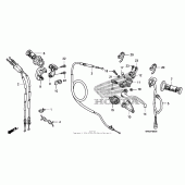 Схема вузла: Ручка керма & Пульт управління рульовой & Троси для Honda CRF250 CRF250R