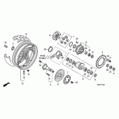 Схема вузла: Заднє колесо для Honda CB1000 CB1000R