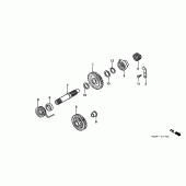 Схема узла: Привод кикстартера для Honda CR250