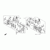 Схема вузла: Передній гальмівний супорт для Honda GL1500 Gold Wing Special Edition