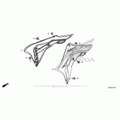 Схема вузла: Кожух радіатора для Honda CRF450 CRF450R