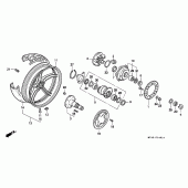 Схема узла: Заднее колесо (VFR750FR/FS/FT/FV) для Honda VFR750F Interceptor