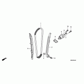 Схема вузла: Ланцюг ГРМ & Натяжник & Заспокоювач для Honda CRF450 CRF450R