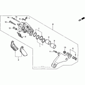 Схема узла: Задний тормозной суппорт 95-98 для Honda ST1100 Pan-European