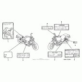 Схема вузла: Інформаційні наклейки для Honda VF750 Magna