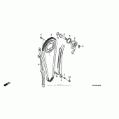 Схема вузла: Ланцюг ГРМ & Натяжник & Заспокоювач для Honda XR650