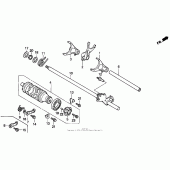 Схема вузла: Копірний вал & Вилки & Вал перемикання для Honda CBR600 CBR600F Smokin Joe s Edition
