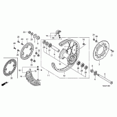 Схема узла: Заднее колесо для Honda CRF250 CRF250X