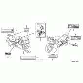 Схема вузла: Інформаційні наклейки ( `01-`03) для Honda CBR600 CBR600F4i