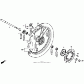 Схема узла: Переднее колесо 92-94 для Honda CR250