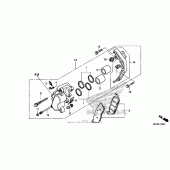 Схема вузла: Передній гальмівний супорт (1) для Honda VT750 Shadow Aero