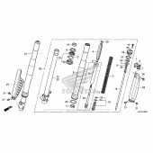 Схема вузла: Вилка передньої осі для Honda CRF150 CRF150RB