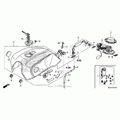 Схема вузла: Паливний бак + паливний насос для Honda CB1100