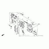Схема вузла: Передній гальмівний супорт для Honda XR250