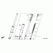 Схема узла: Вилка передней оси для Honda VT750 Black Widow