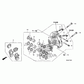 Схема узла: Левый-передний тормозной суппорт для Honda VFR1200 VFR