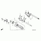 Схема узла: Копирный вал & Вилки & Вал переключения для Honda VT750 Shadow Spirit