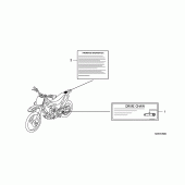 Схема вузла: Інформаційні наклейки для Honda CRF150 CRF150RB