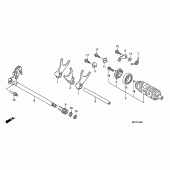 Схема вузла: Копірний вал & Вилки & Вал перемикання для Honda XL1000V Varadero