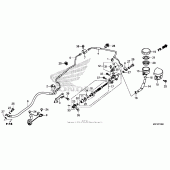 Схема вузла: Задній гальмівний циліндр (1) для Honda CTX700