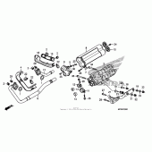 Схема вузла: Вихлопна система для Honda VT1300 Fury