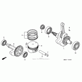 Схема вузла: Колінчастий вал & Поршень для Honda XR650