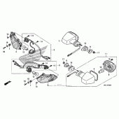 Схема узла: Поворотники (1) для Honda CBR1000 CBR1000RR Fireblade