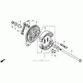Схема вузла: Задній гальмівний барабан для Honda VT600 Shadow VLX