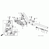 Схема вузла: Верхня траверса і Кліпон керма для Honda CB600F Hornet S