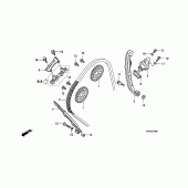 Схема вузла: Ланцюг ГРМ & Натяжник & Заспокоювач для Honda CBF1000