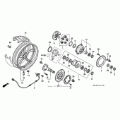 Схема вузла: Заднє колесо для Honda VFR800 Interceptor