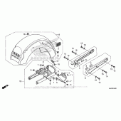 Схема вузла: Заднє крило (1) для Honda VT750 Shadow Aero