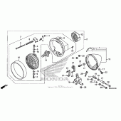 Схема вузла: Headlight (1) для Honda VT750 Shadow Aero